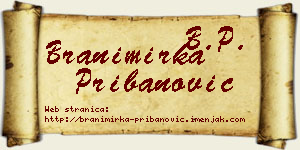Branimirka Pribanović vizit kartica